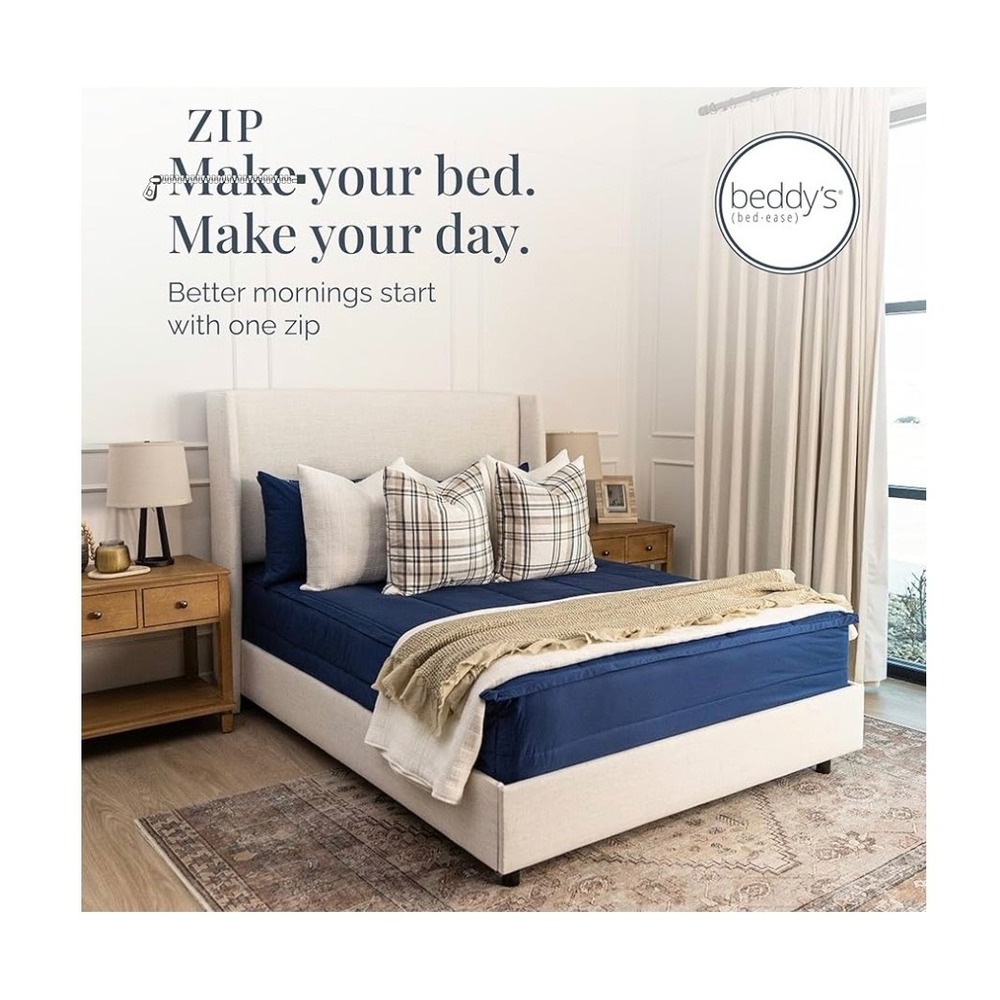 Beddys True Navy Zippered Bedding Set Twin Cotton All-In-One Blue TNNCotton446